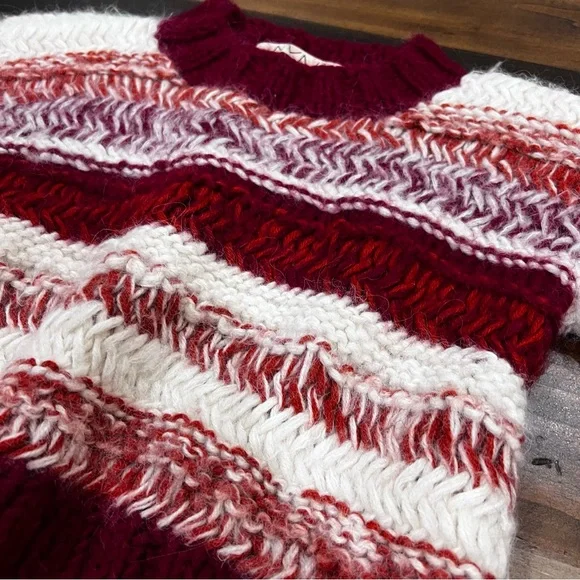 AYNI red cream orange crop stripe sweater xsmall - Picture 2 of 5